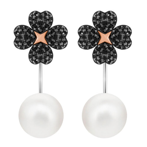 Swarovski/施华洛世奇  女士 LATISHA花托黑色混搭多种镀层穿孔耳环 女士耳环 5389161