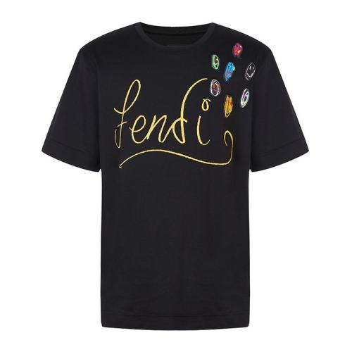  FENDI/芬迪 黑色logo徽标短袖T恤 FY0936 AH13 F0748 PLFSX