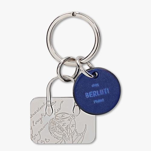 伯鲁提BERLUTI 22年秋冬 男士 钥匙扣 Porte-Cles 1?Jour En Metal et Cuir Venezia KR078-ME