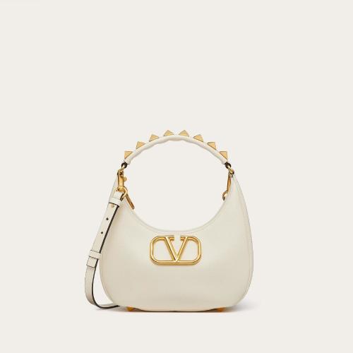  VALENTINO华伦天奴 22年秋冬 女士 单肩包 SAC HOBO STUD SIGN EN CUIR DE VEAU 1W2B0K69EIMI1