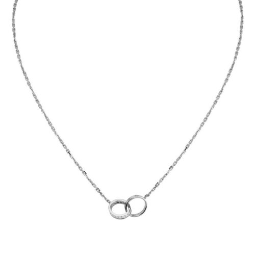 CARTIER/卡地亚 经典LOVE 18K金白金钻石项链 镶嵌18颗钻石 B7013700