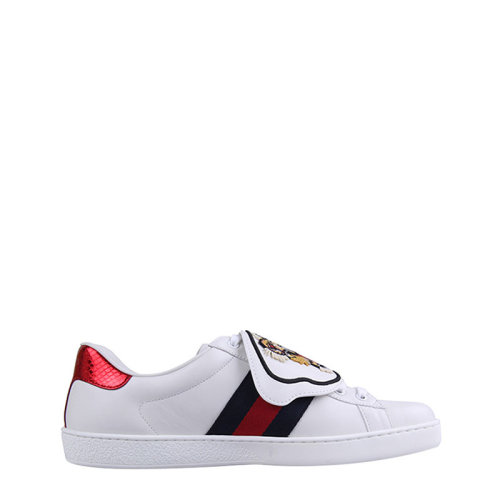 GUCCI/古驰 古琦男鞋 男士虎头图案白色经典时尚低帮系带休闲运动鞋 477102 D0P80 9182