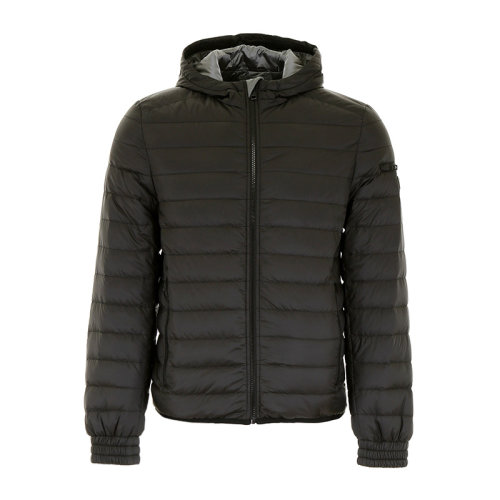  PRADA/普拉达 19 男士黑色白鸭绒防风御寒保暖外套连帽面包服休闲短款羽绒服男装 SGN958-1ID1-F0A64