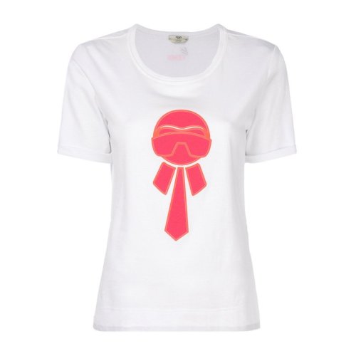 Fendi/芬迪  女装 服饰 棉质圆领卡通印花图案半袖 女士短袖T恤 FAF047