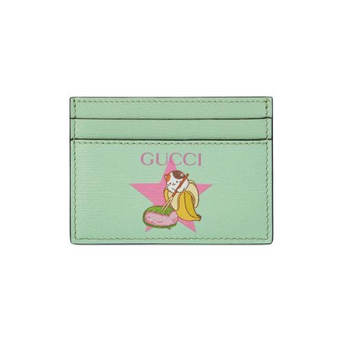  GUCCI古驰 22年秋冬 女士 Gucci和星星Bananya印花卡片夹 701064 U22AG 3067