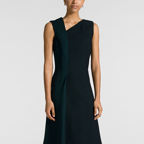 St.John/盛蔷深绿色无袖女士连衣裙K11X0A2