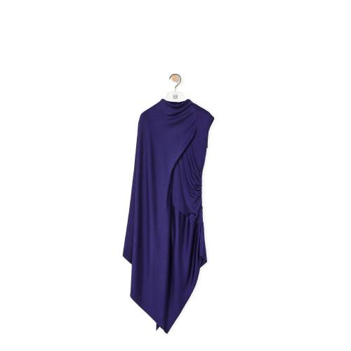  LOEWE罗意威 22年秋冬 女士 连衣裙 Asymmetric draped dress in polyamide S540Y09XDX-6243