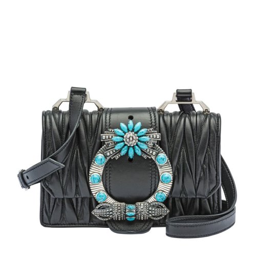 MiuMiu/缪缪 MATELASS&Eacute;系列 女士经典MIULADYBAG软羊皮翻盖单肩斜挎包