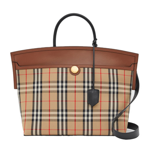 BURBERRY/博柏利 Society-顶部提柄Vintage格纹棉赛尔迪手袋80230191