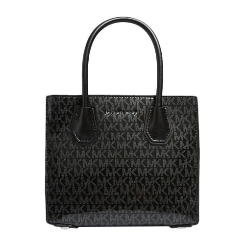 Michael Kors/迈克·科尔斯  女士深灰色PVC字母印花单肩包斜挎包手提包女包 30H8SM9T3B-BLACKSILVER