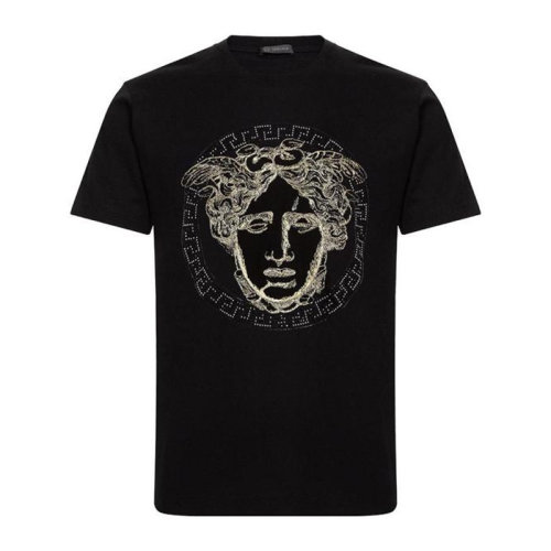 VERSACE/范思哲 男士黑色棉质经典美杜莎头像印花装饰圆领上衣短袖T恤 A81875-A224589-A008