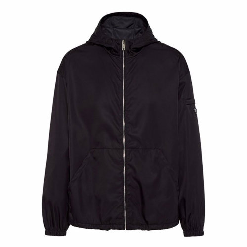 PRADA/普拉达  男装 男士 黑色时尚连帽夹克外套 SGB481-1WQ8-F0002