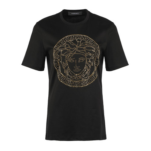 VERSACE/范思哲21新品美杜莎铆钉图案女士短袖T恤10015291A01125