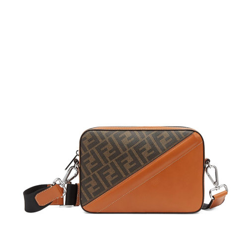 FENDI/芬迪  男士棕色布FF图案拉链相机包7M0286AFB4F1DZA