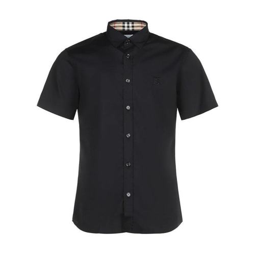  BURBERRY/博柏利 巴宝莉男装 时尚简约 男士黑色棉质短袖衬衫 8