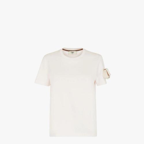  FENDI芬迪 22年秋冬 女士 短袖T恤 白色针织T恤 FS794_MGXF1J7C