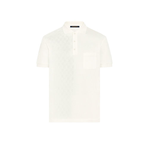 Louis Vuitton/路易威登 22年秋冬新款 HALF DAMIER系列 男士白色纯棉口袋马球衫Polo衫1A7XDR
