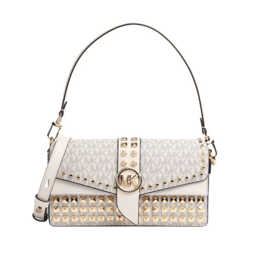 Michael Kors/迈克·科尔斯 GREENWICH系列 老花满印 拼色 双肩斜跨包 女款30H1GGRL2B