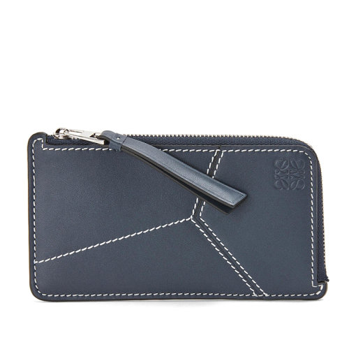 LOEWE/罗意威 Puzzle系列 男士海洋色缝线光滑小牛皮硬币卡夹0010643096