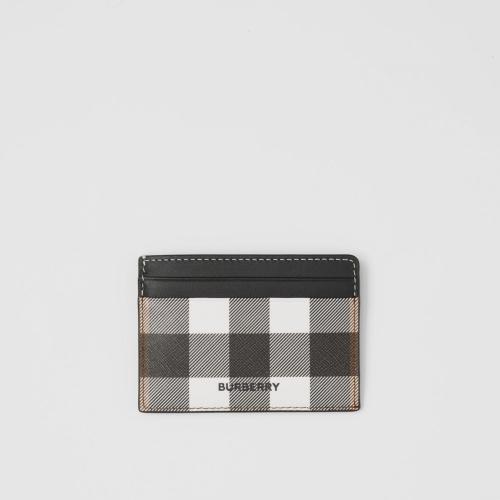  BURBERRY 22年秋冬 男士 格纹拼皮革卡片夹 80527951