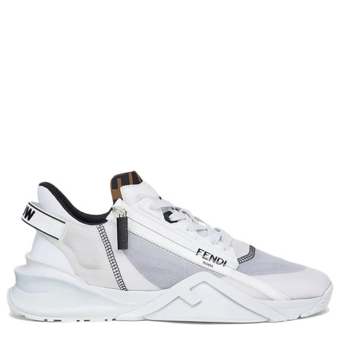 FENDI/芬迪 男士白色尼龙FF图案低帮运动鞋7E1392EKVF0AGX