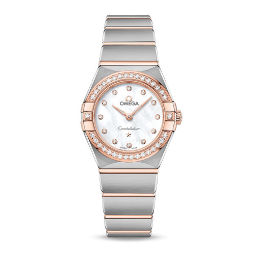 OMEGA/欧米茄 星座系列 精钢 18K金 外圈镶钻 钻石刻度 石英机芯 女士腕表 131.25.25.60.55.001