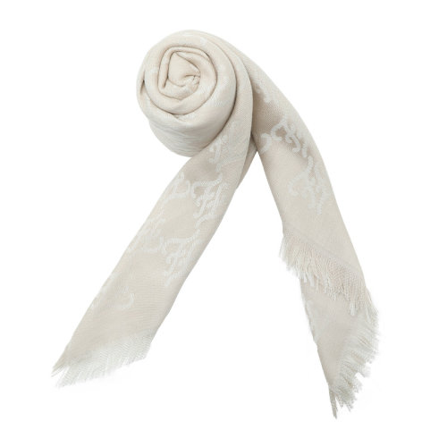 FENDI/芬迪羊毛桑蚕丝混纺提花女士方围巾FXT069AHRDF