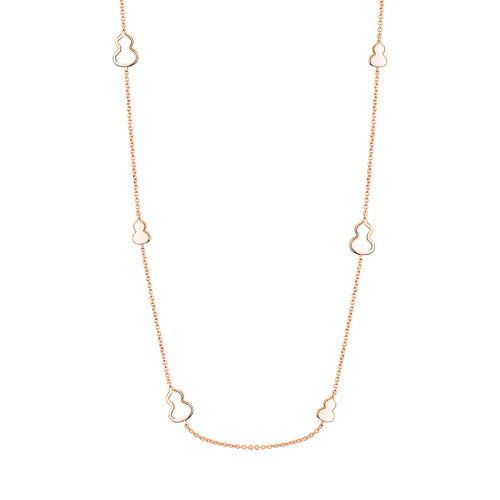 QEELIN/麒麟珠宝 WULU系列 18K金玫瑰金镂空葫芦长项链WU-018-ANL8-RG