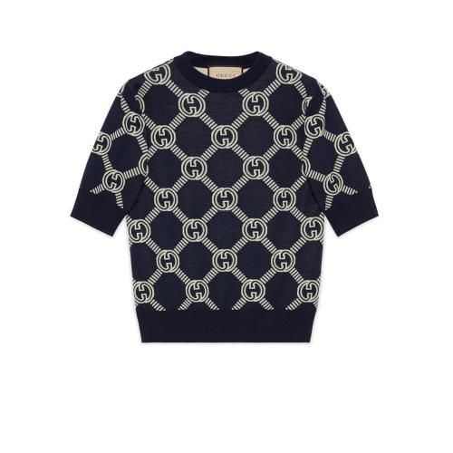  GUCCI古驰 22年秋冬 女士 双面GG羊毛提花上衣 692702 XKCB2 4492