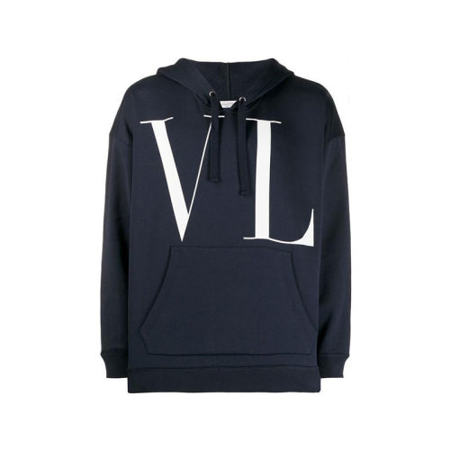 Valentino/华伦天奴  男装 时尚简约 连帽 男士蓝色棉质卫衣 SV3MF05D5GBNB4  HKY015C