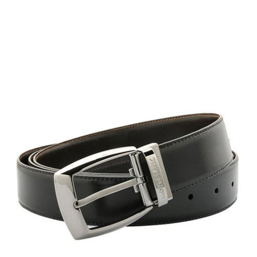 MontBlanc/万宝龙 男士黑色牛皮休闲牛皮针扣式皮带腰带 可裁剪 103443