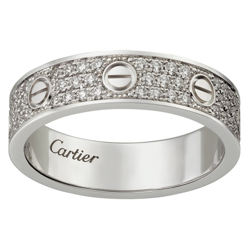 CARTIER/卡地亚 经典款ALLIANCE LOVE 18K金白金钻石满钻镶嵌88颗钻石B4083400