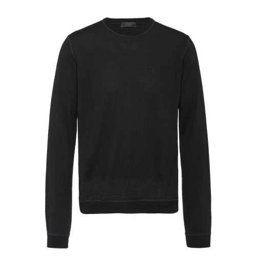 PRADA/普拉达 黑色 男士刺绣徽标羊毛针织衫 UMA972_1S2P_F0002_S_192