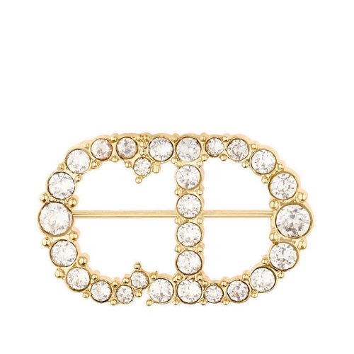DIOR/迪奥 CLAIR D LUNE镀金水晶CD胸针 V0362CDLCY_D301