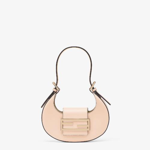  FENDI芬迪 22年秋冬 女士 手提包 浅粉色皮革迷你手袋 8BS06_AIWF14N1