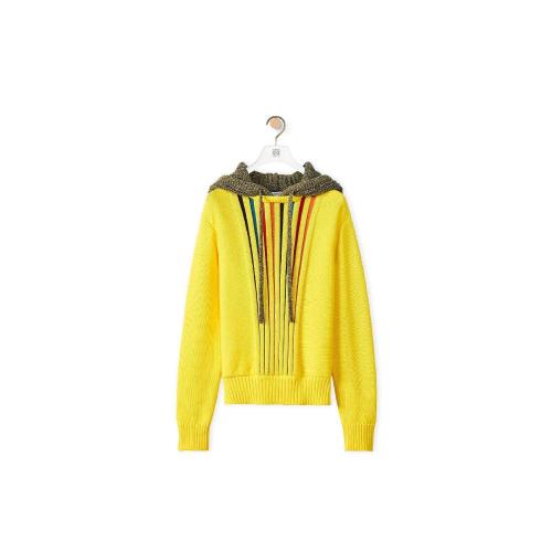  LOEWE罗意威 22年秋冬 男士 卫衣 Multi-colour knit hoodie in cotton H664Y14K37-8187