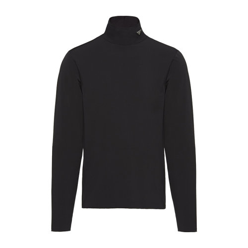 PRADA/普拉达 22年早春新款 男士黑色平纹针织高圆领修身版型毛衣UJL188_1ZKS_F0002_S_211