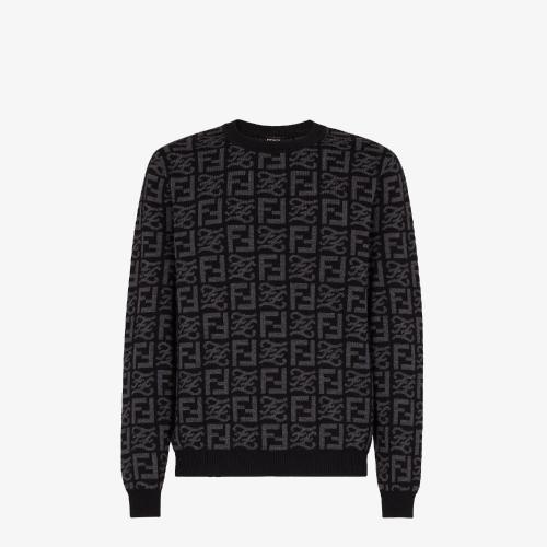  FENDI芬迪 22年秋冬 男士 针织衫 拼色羊毛套头衫 FZX009AI35F05HY