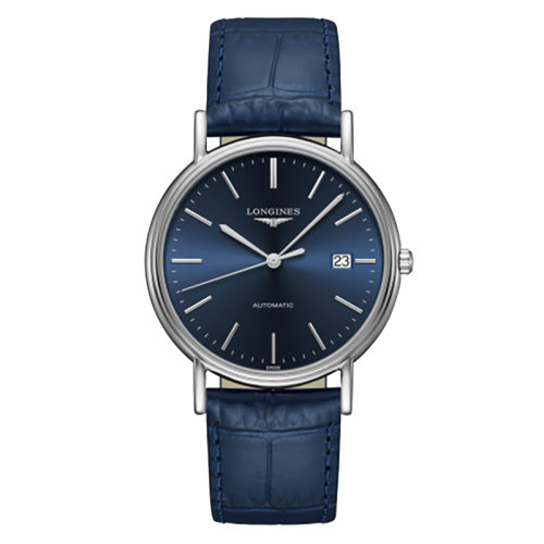 LONGINES/浪琴 时尚系列 自动机械蓝盘皮表带男表38.5毫米L4.921.4.92.2