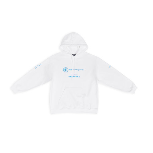 Balenciaga/巴黎世家 22年秋冬新款 WFP系列 男士白色纯棉中重抓绒艺术画印花连帽衫卫衣600583TMVL19086