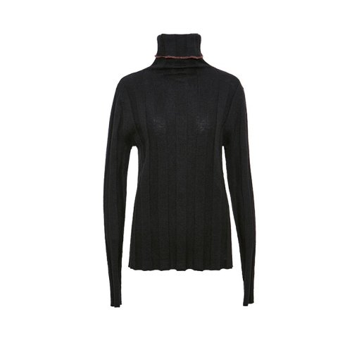 SHOKAY/绣嘉 冬日 温暖轻薄打底高山流水立领条纹套衫女士针织衫/毛衣