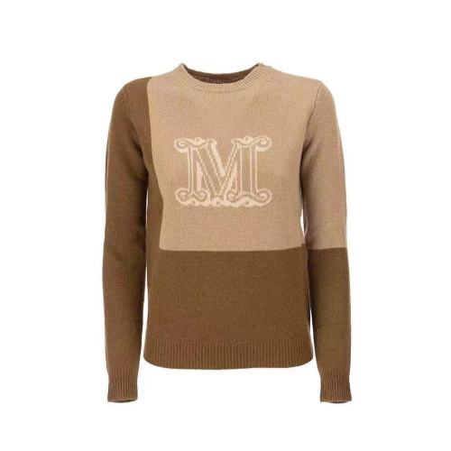 MaxMara/麦丝玛拉  新款百搭拼接色圆领套头女士羊绒衫CAIMANO 014