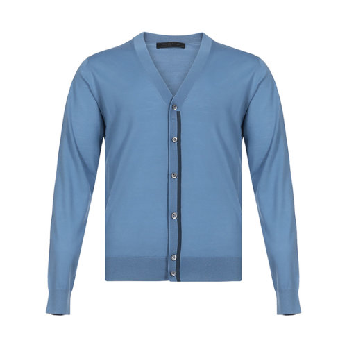 PRADA/普拉达 男士针织衫/毛衣 男士初剪羊毛V领针织开衫 UMC310 1JLG