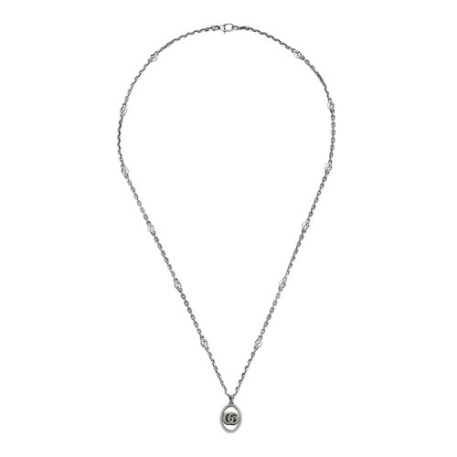 GUCCI/古驰  Double G系列 925银双G吊坠GG细节链条项链632540J84000701