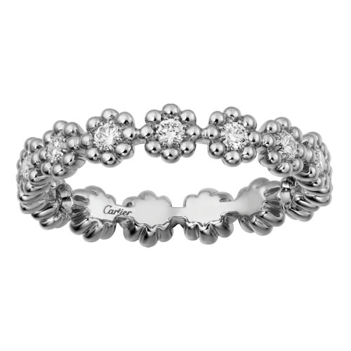 CARTIER/卡地亚 CACTUS DE CARTIER系列 18K金白金镶嵌钻石结婚戒指B4220200