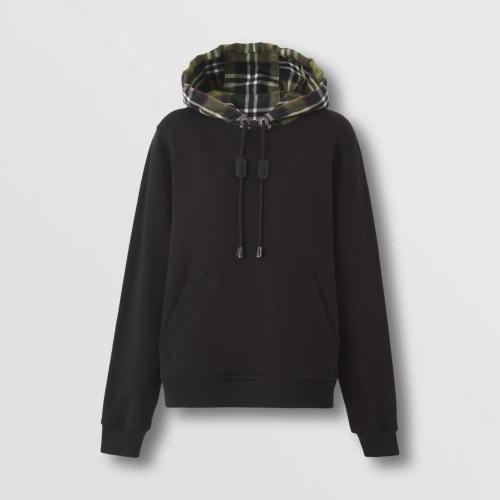  BURBERRY 22年秋冬 女士 格纹连帽棉质宽松连帽衫 80559051