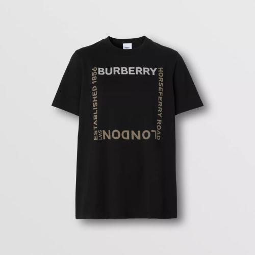  BURBERRY 22年秋冬 女士 Horseferry 方形印花棉质 T 恤衫 80560481