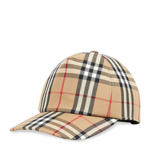 BURBERRY/博柏利  男士棕色格纹鸭舌帽调节棒帽球帽帽子 8026929