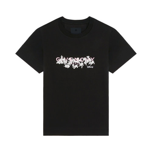 Givenchy/纪梵希 22年秋冬新款 迪士尼联名系列 女士黑色纯棉徽标斑点狗印花短袖T恤BW707Y3ZAR-001