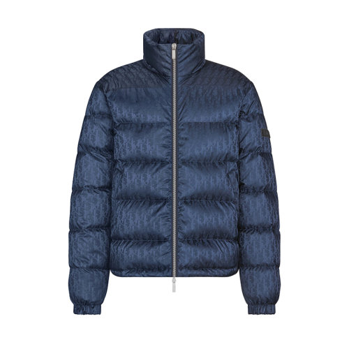 DIOR/迪奥      男士海军蓝尼龙提花老花印花羽绒服943C449A4462_C595